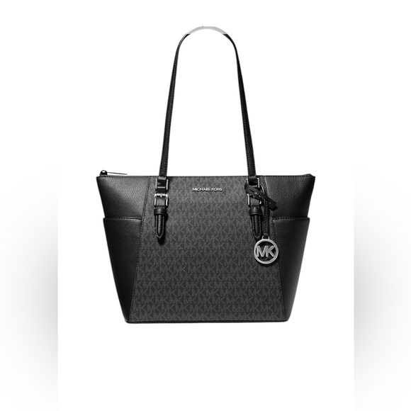 Michael Kors Charlotte Leather and Logo Zip Top Tote still factory wrapped! - Picture 4 of 9